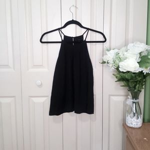 Forever 21 Contemporary Flowy Black Tank Top
